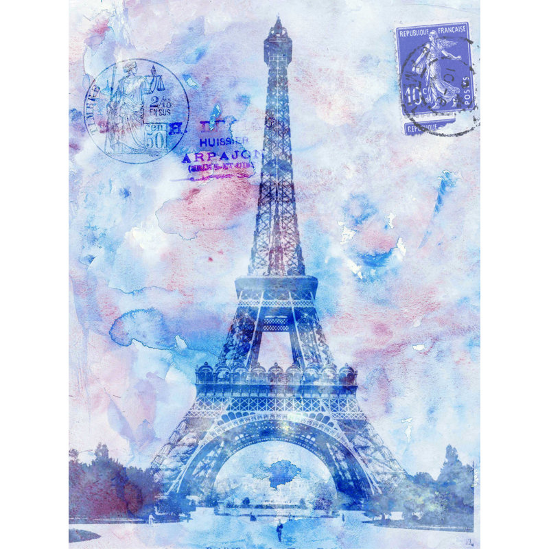 Eiffel Eiffel - bleu, H 16 po x l 12 po x P 1,25 po