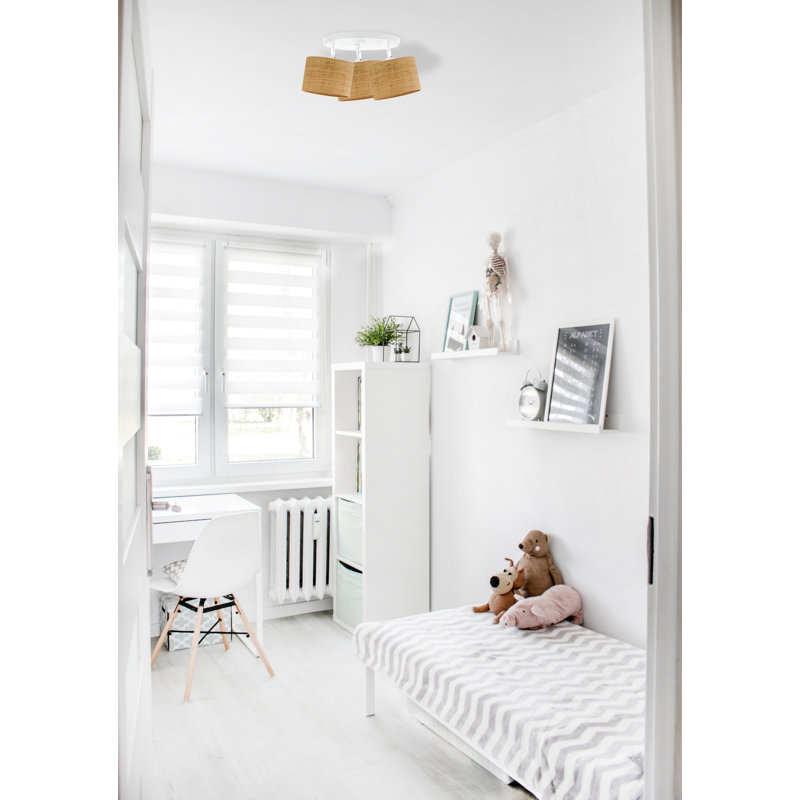 DAKOTA BOHO Rattan Spotlight, White