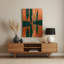 Art mural abstrait en métal vert 74-1990557652