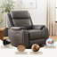 Fauteuil inclinable électrique Jasper 37 po en cuir, double position, avec appui-tête réglable et port USB - Anthracite-458035311
