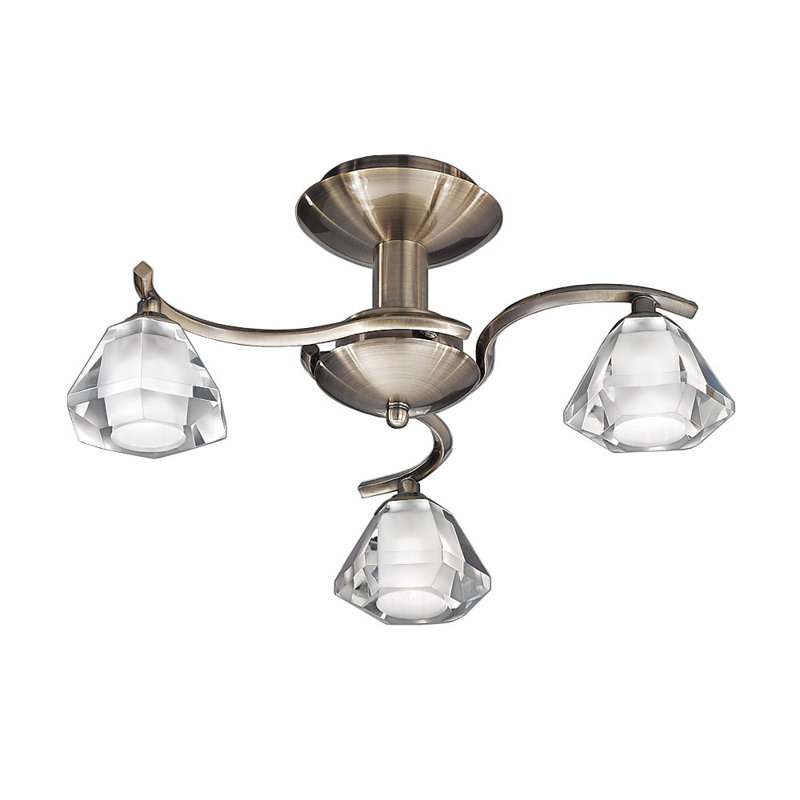 Tipton Glass Semi Flush Mount, Bronze