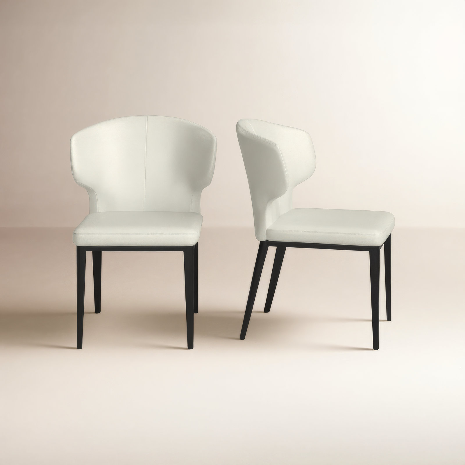 Nakia Dining Chair, Beige Faux Leather