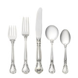 Chantilly 5 Piece Sterling silver Flatware Set, Service for 1