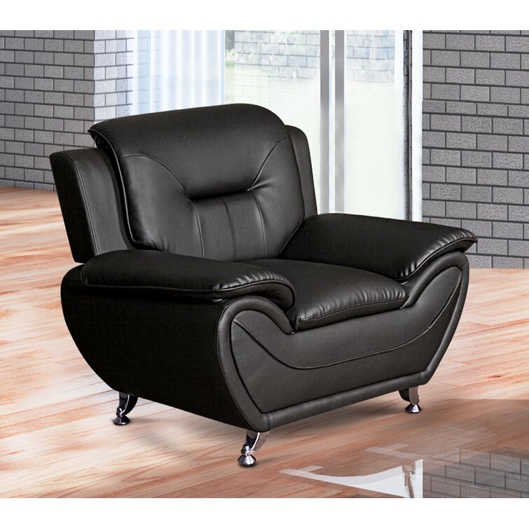 Orren Ellis Garfield Faux Leather Armchair & Reviews 