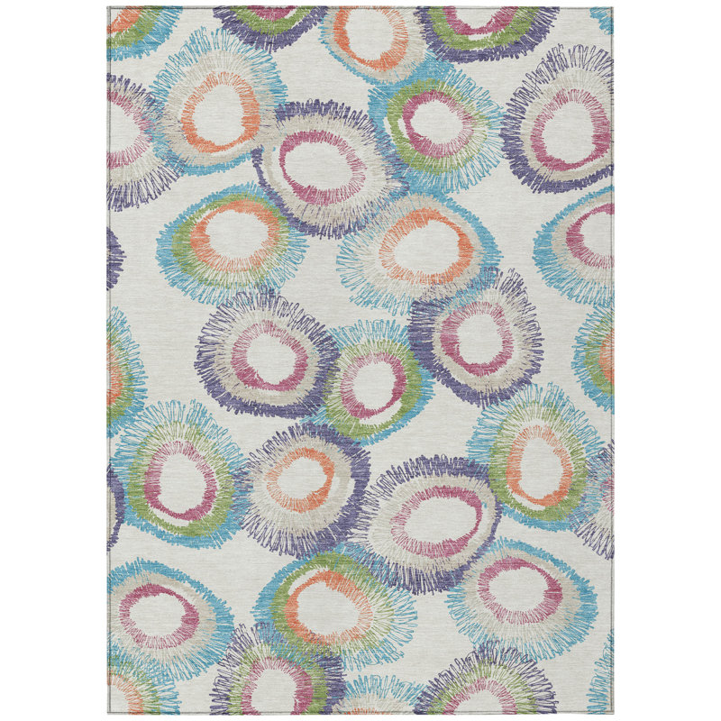 Machine Washable Indoor/Outdoor Jenning ACN2278 Geometric Rug, Rectangle 5' x 7'6"