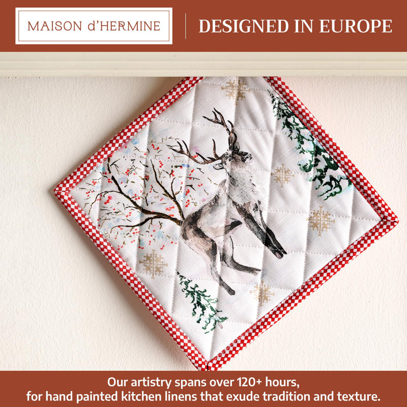 Manique Maison d'Hermine Rural Christmas 100 % coton, taille unique - 20 x 20 cm