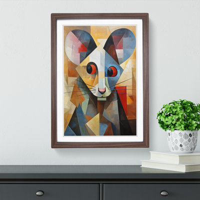 Rat Cubism - Single Picture Frame Print on Wood