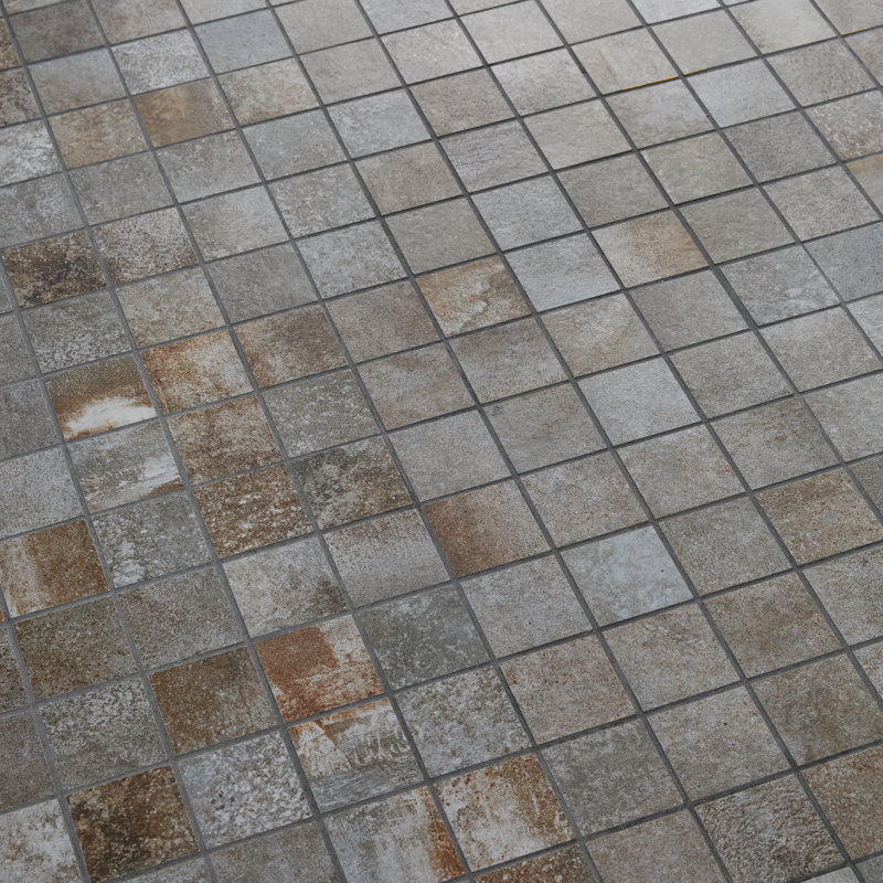 Angela Harris Flatiron 12x12 Matte Metal Look Porcelain Tile, Gray