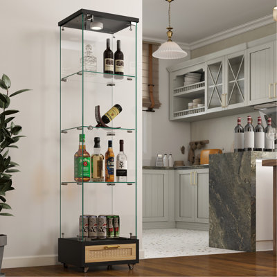 Vitrine moderne en verre avec tiroir