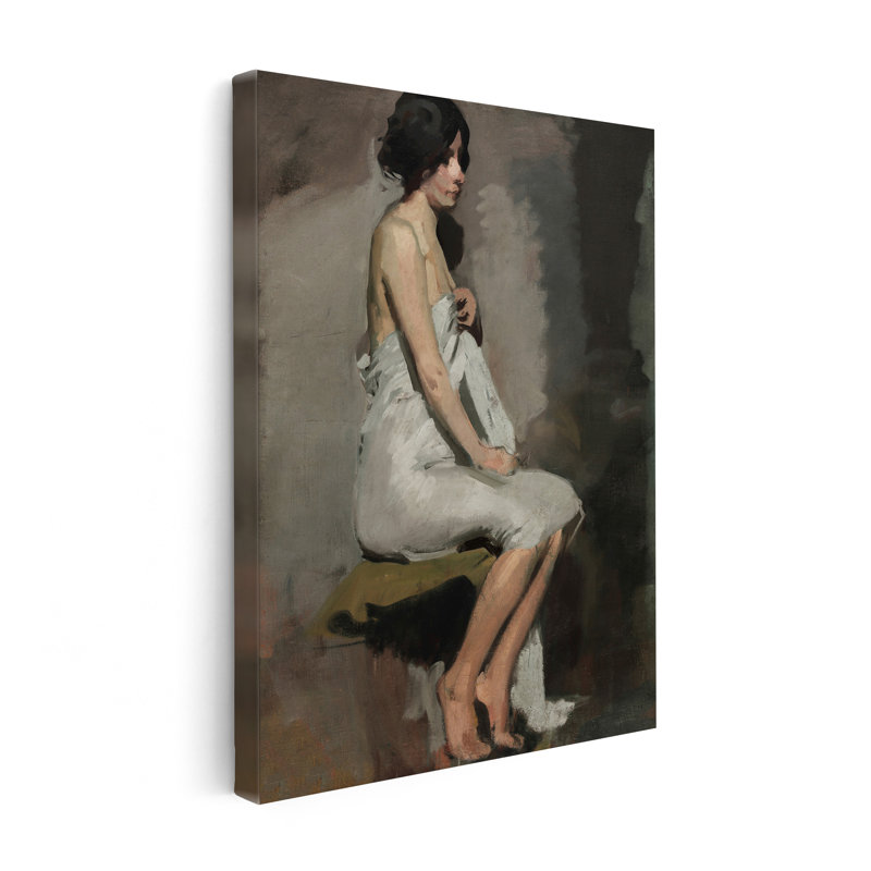 Étude d'une femme assise, Unframed, Canvas, 16"H x 20"W