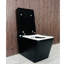 Toilette intelligente carrée noire avec réservoir intégré, chasse d'eau automatique, siège chauffant, télécommande, affichage à DEL, réservoir pour salle de bain-127384528