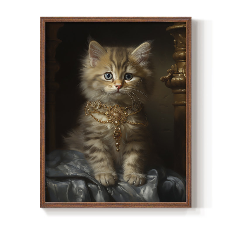 ANIMALS Series CC - reproduction encadrée de qualité supérieure - prête à être accrochée - aucun clou requis, Noyer