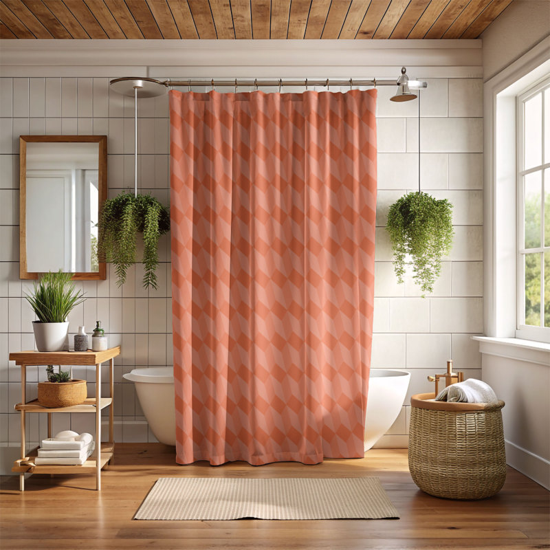 Rideau de douche standard 1 pièce Retro Feel 0199, H 74 po x l 71 po