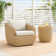 Ensemble de conversation en rotin pour 2 personnes avec repose-pieds Cambelle