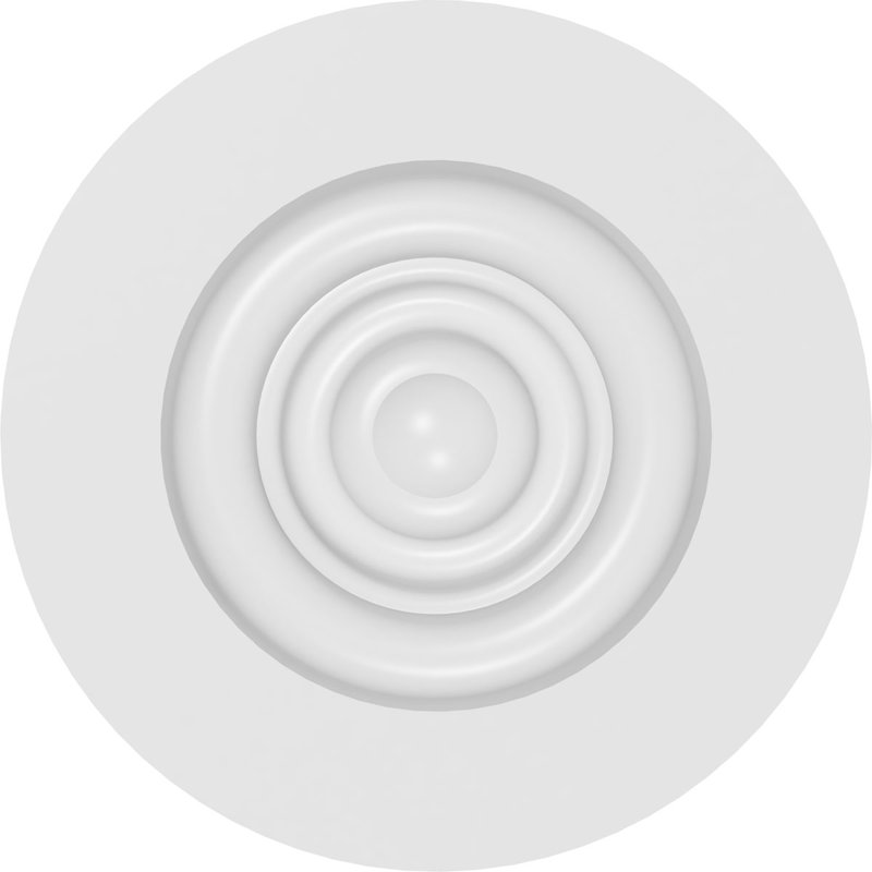 Standard Grayson Bullseye Rosette with Square Edge, 4" H x 4" W x 0.5" D