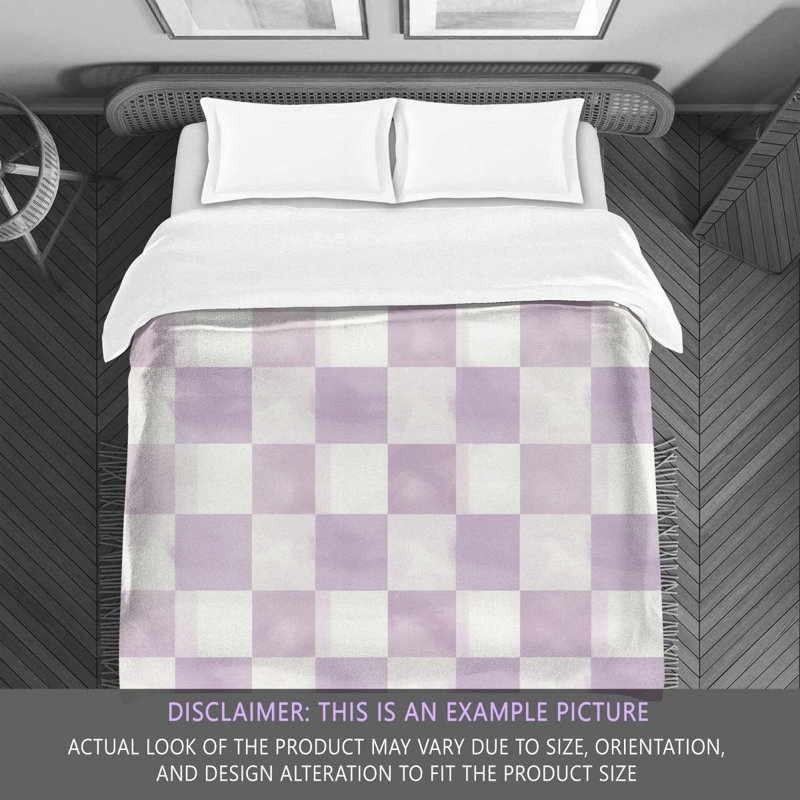 Checkered Comforter, King Comforter, Purple/White Checkered