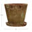 Hillengas Round Cement Planter with Saucer and Distressed Finish-1379896040