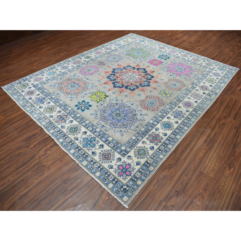 8'0" x 9'9" New Hand Knotted Grey Wool Rectangle Oriental Rug - B27A8240DDE6488C9323E1BC87840AD0
