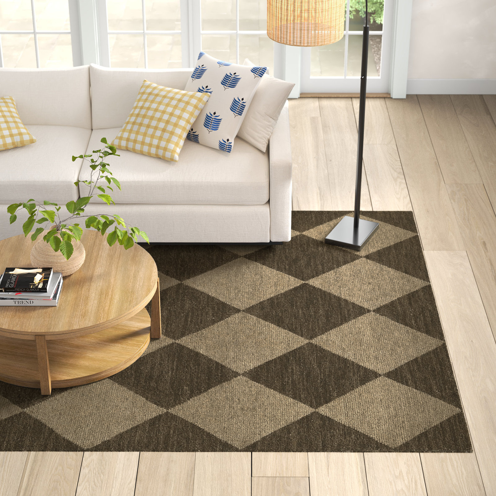 Winnie Handmade Wool Brown/Tan Rug, Rectangle 5' X 8'