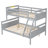 Gray Twin Over Full Bunk Bed With , Ensuring Bedroom In For A Secure And Serene-1642047720