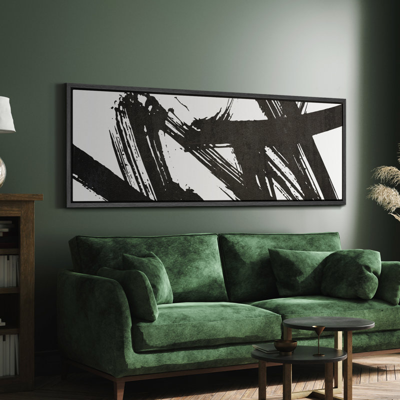 BAW " Dynamic Black And White Abstract Modern Art Relax Calm Warm Extra Large Pictures ", 20" H x 60" W, Black