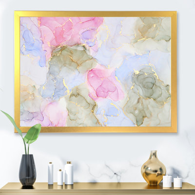 Mauve et bleu, luxe abstrait, fluide VI - peinture sur toile