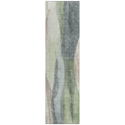 Machine Washable Indoor/Outdoor Xhevrie Fern Rug