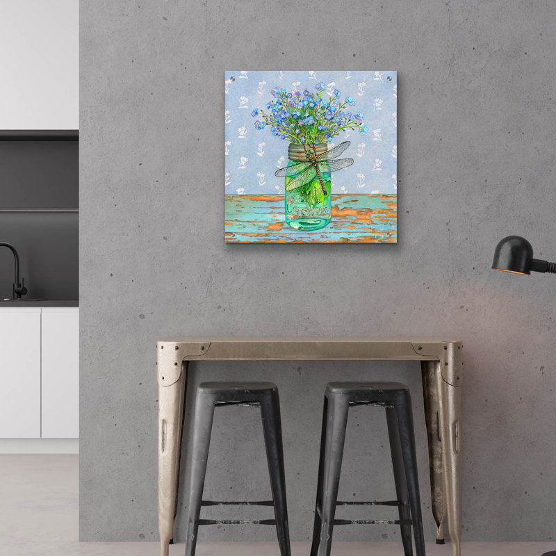  «Forget-me-not» par Marvindale, art mural en verre acrylique, 24 po x 24 po, H 24 po x l 24 po