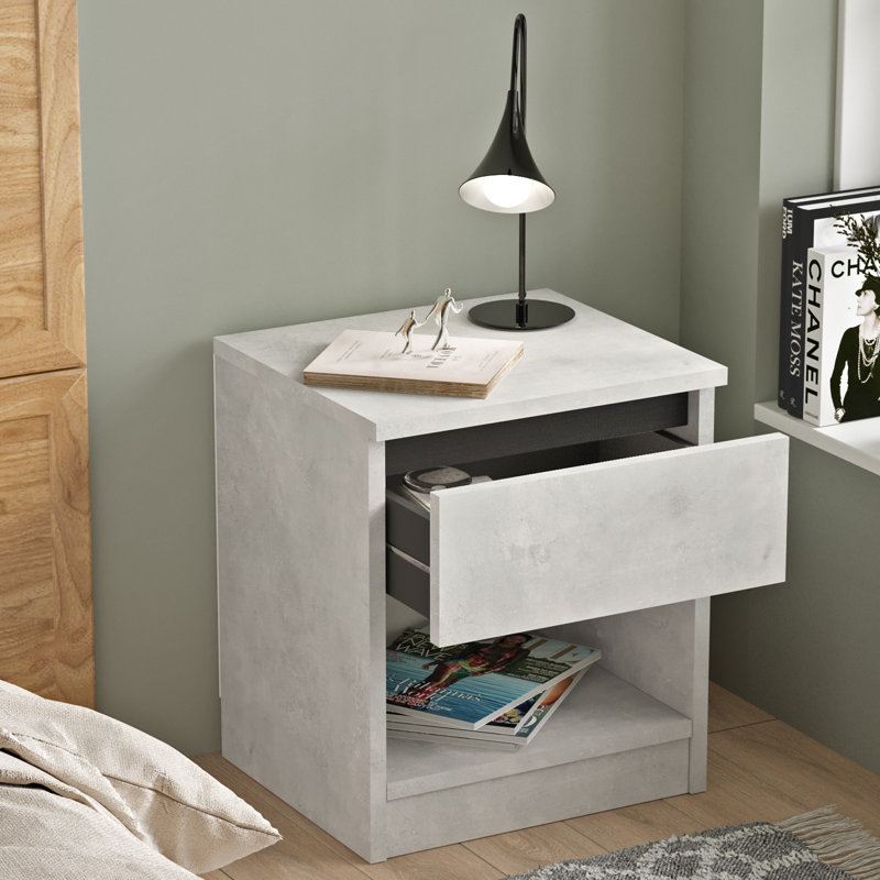 Table de chevet 1 tiroir Eufrasia, gris