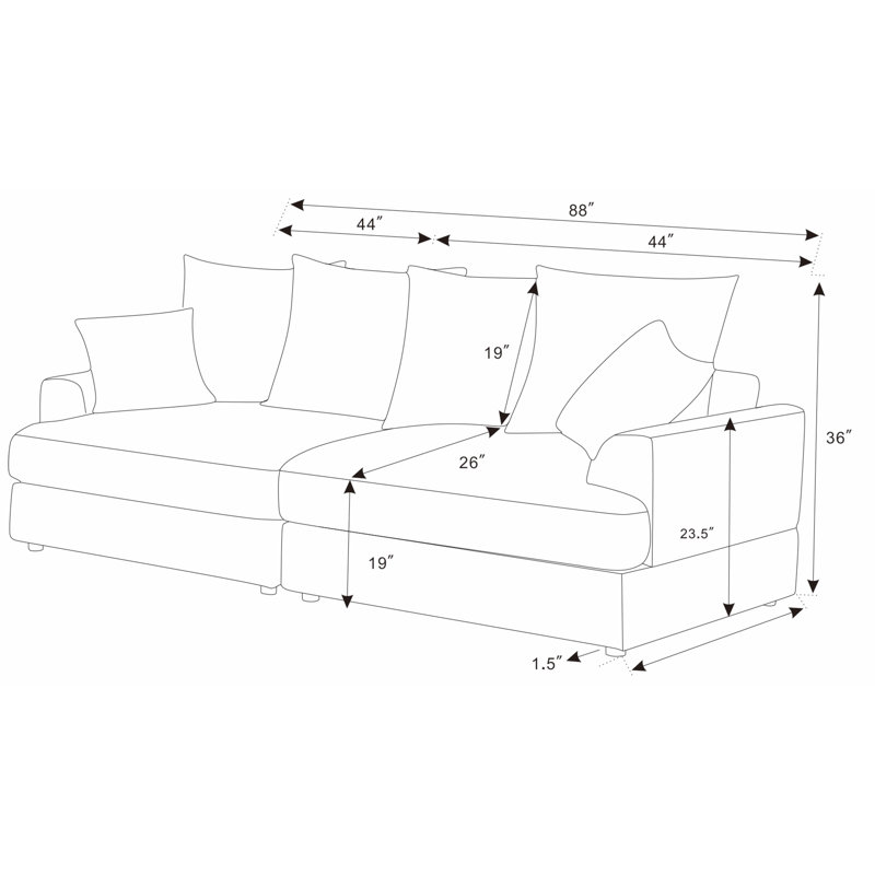 Canapé modulaire Arden Cloud, Vert