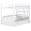 Lit superposé convertible en bois avec escalier de rangement, table de chevet et 3 tiroirs-113610079