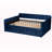 Isle Transitional Queen Size Blue Velvet Fabric Daybed, 33.09'' H X 84.79'' W X 61.94'' L-528762528-528762532