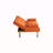 67" Orange Leather Office Sofa Bed, Double Fold, with Coffee Table, Multifunctional