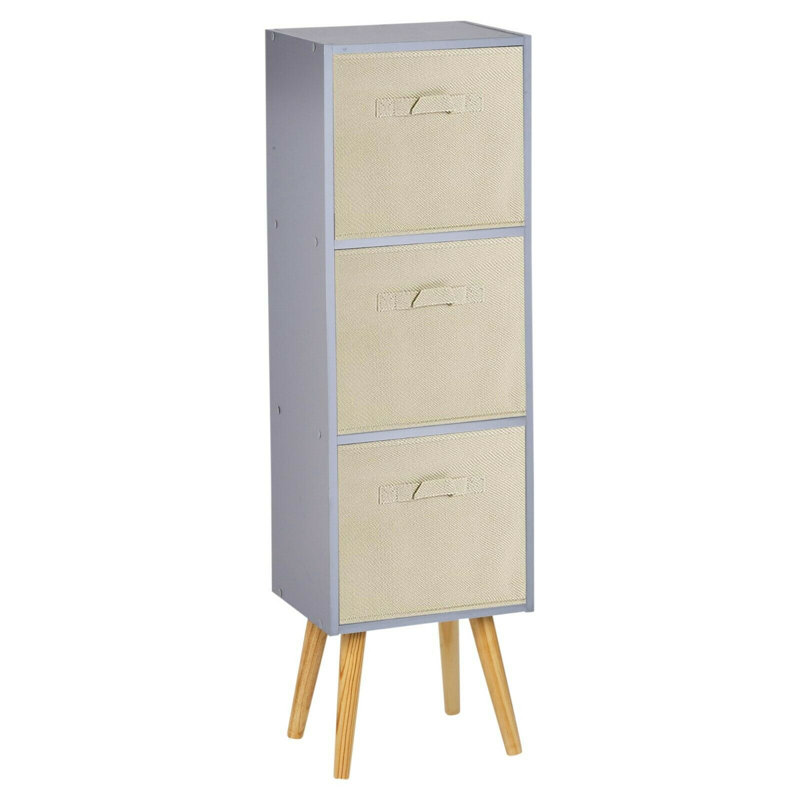 Corto 100cm H x 30cm W Wood Standard Bookcase, Grey/Beige/Pine