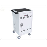 Mobile Charging Cart And Cabinet For Tablets Laptops 30-Device With Combination Lock--Black