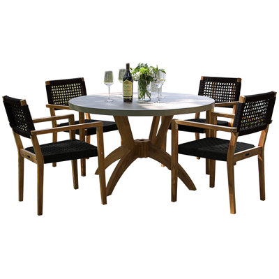 Composite And Black Rope Dining Set by Birch Lane
