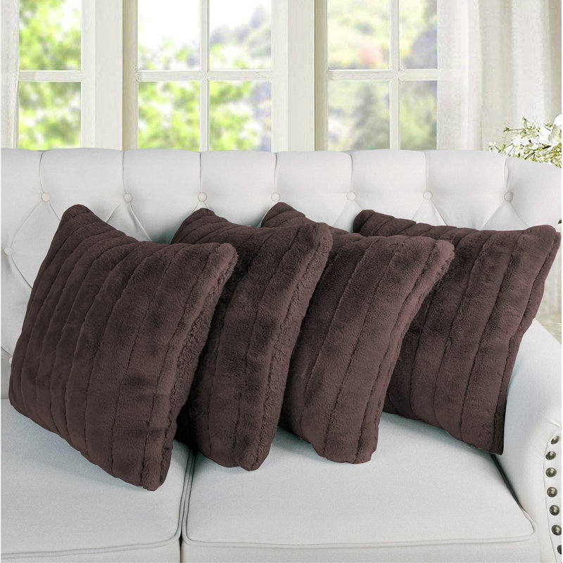 Square Throw Pillow Cover, Chocolate