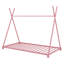 Lits pour maison simple, structure de lit au sol en métal, structure triangulaire, rose