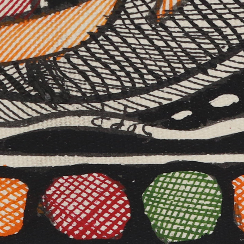 Suspension murale madhubani painting fish lointaine