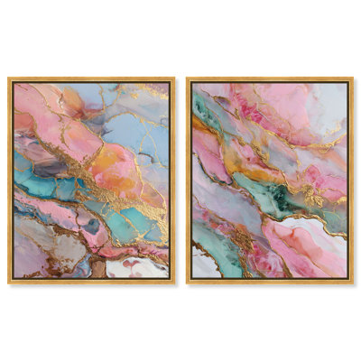 "Sweet Gemstone Duo", ensemble de 24 reproductions d'art mural encadrées par Art Remedy