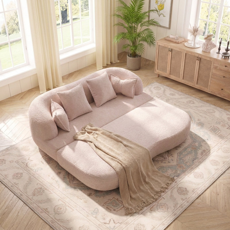 Canapé-lit convertible moderne pliable, Abricot