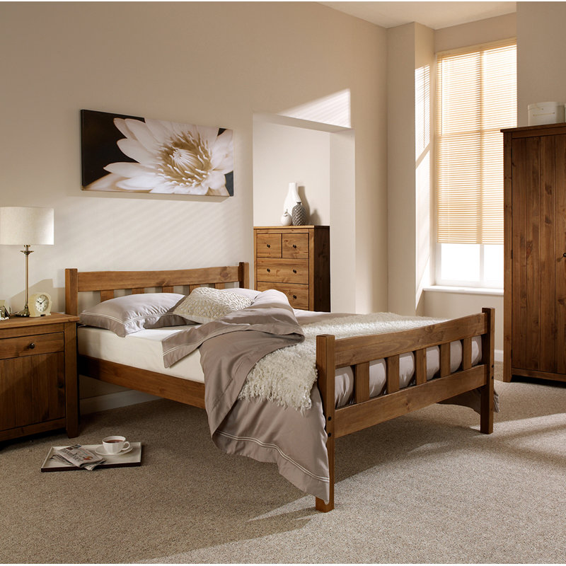 Throop Solid Wood Bed, Single (3'), White