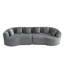 Canapé modulaire incurvé surdimensionné de 111,5 pouces de style nuage sans os avec 6 coussins en velours côtelé de luxe avec siège profond, gris W3505P355587-129232645
