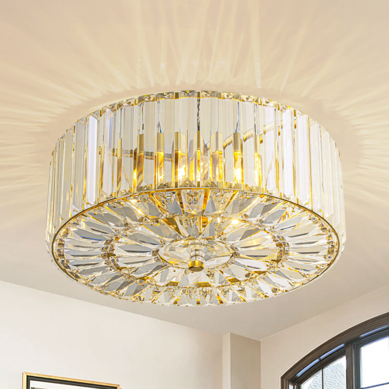 Abrego 3 - Light Glass Crystal Flush Mount Ceiling Light