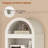 76" Tall Narrow Arched Bookcase, 7-Teir Mid-Century Modern Bookshelf For Living Room, Home Office, Antique White-88070565