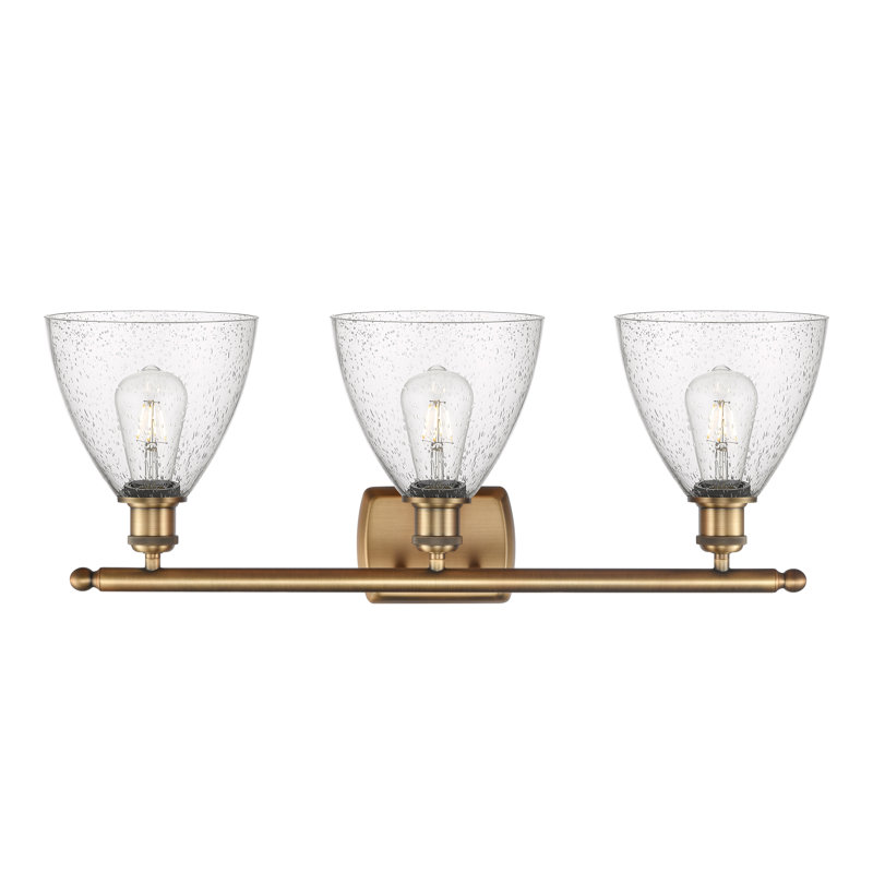 Éclairage pour meuble-lavabo 3 lumières Shauna, Incandescente, Laiton brossé