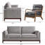 Ensemble 2 pièces de canapé rembourré moderne en lin de 79,1 po avec des pieds en bois et un coussin lombaire-1250945053