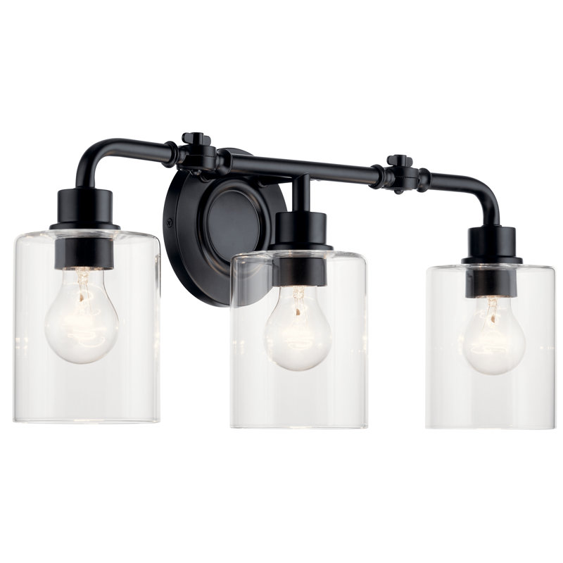 Éclairage pour salle de bain 3 lumières à DEL à intensité variable Chrome Thornton, Noir
