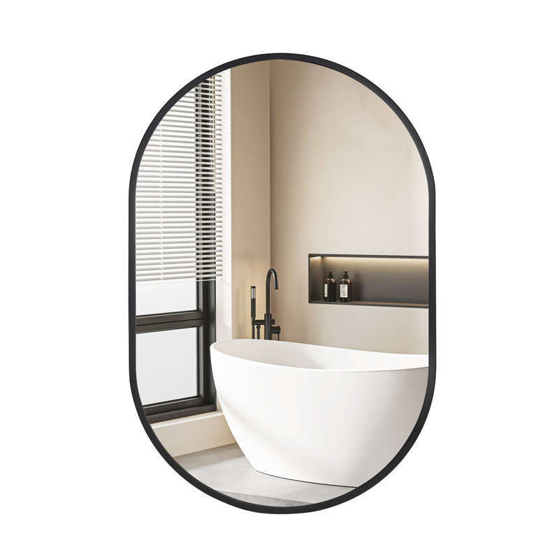Miroir mural ovale en métal, 36 po x 24 po