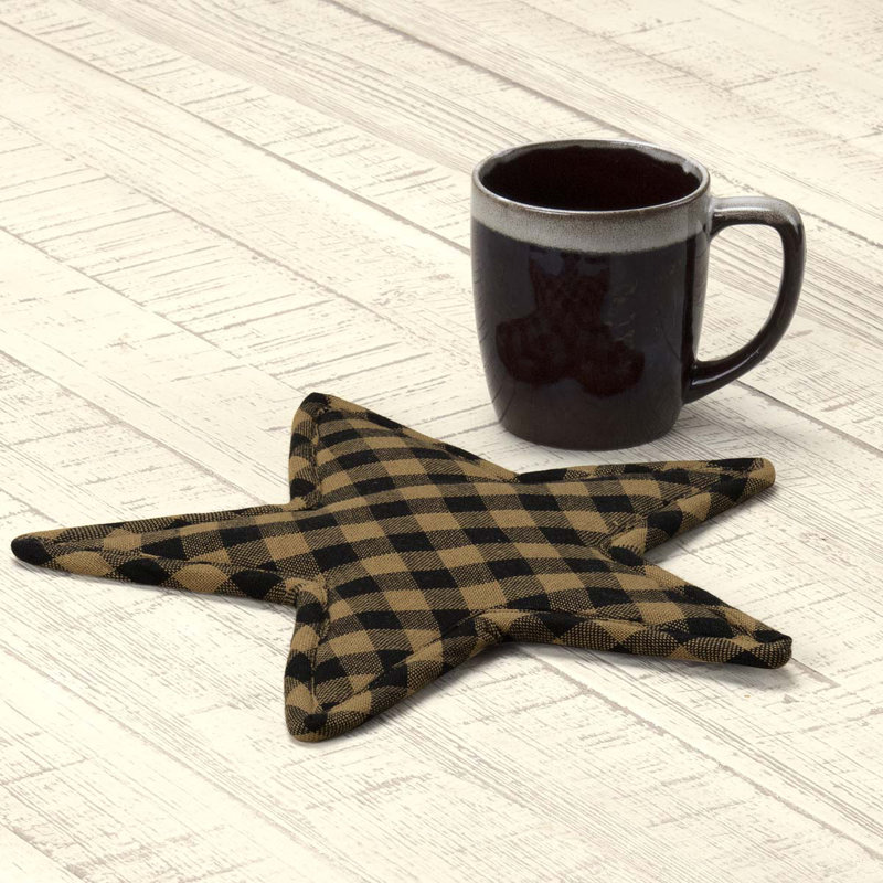 Navy Star Cotton 1 Piece Trivet, Black